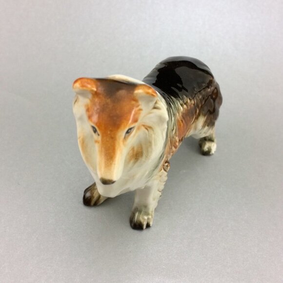3 Vintage Collie Dog Figurines Made in Japan Glossy Ceramic Standing Laying Down - Picture 8 of 16